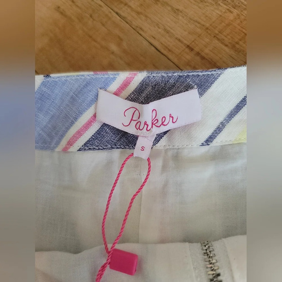 NWT - Parker Ruffle Linen Mini Skirt, Multi Color, Size‎ Small - Picture 5 of 7